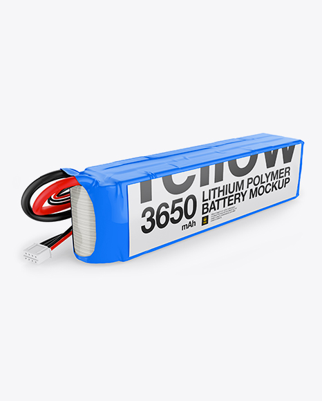 3650mAh 3S Lithium Polymer Battery Mockup - Half Side View