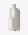 Frosted Plastic Milk Jug Mockup - Halfside Back View