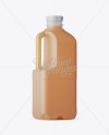 Frosted Plastic Juice Jug Mockup - Halfside Back View