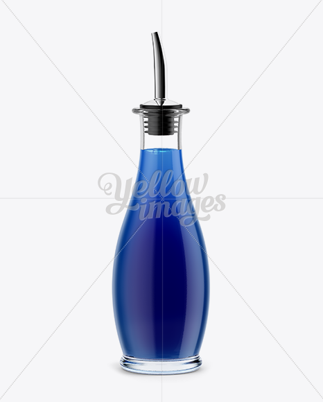 Blue Curacao Glass Bottle Mockup