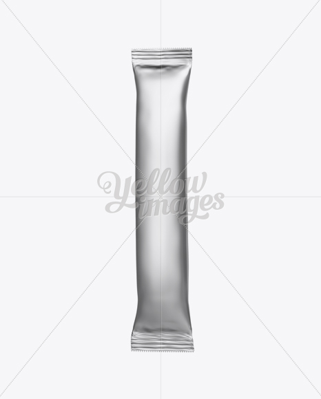 Matte Metallic Stick Sachet Mockup - Front View