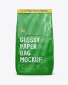 Glossy Paper Bag Mockup - Front View