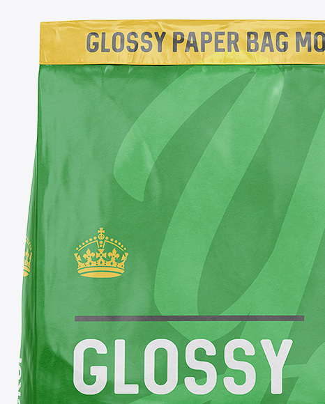 Glossy Paper Bag Mockup - Front View