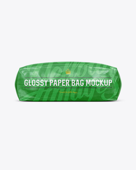 Glossy Paper Bag Mockup - Front View