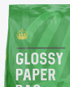 Glossy Paper Bag Mockup - Back View