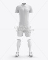 Men’s Full Soccer Kit with V-Neck Shirt Mockup (Front View)