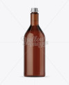 1L Amber Glass Beverage Bottle Mockup