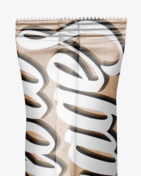 Kraft Stick Sachet Mockup - Back View