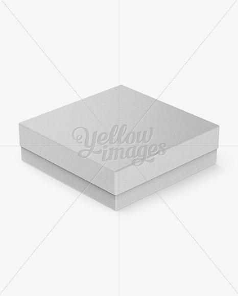 Square Paper Jewelry Box Mockup - Halfside View (High-Angle Shot