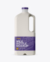 2L Frosted Plastic Milk Jug Mockup - Side View