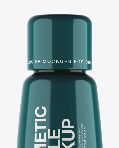 Glossy Plastic Cosmetic Bottle Mockup