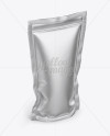 Matte Metallic Stand Up Pouch Mockup - Halfside View