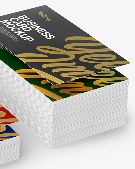 Stack of Business Cards Mockup