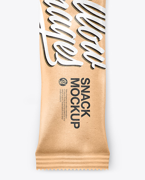 Opened Kraft Snack Bar Mockup