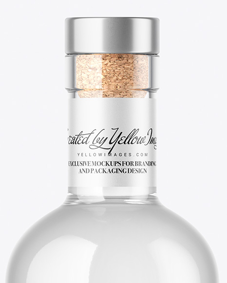 Clear Glass Vodka Bottle Mockup