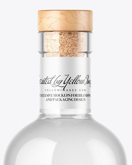 Clear Glass Vodka Bottle Mockup