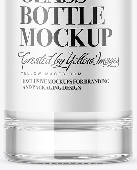 Clear Glass Vodka Bottle Mockup