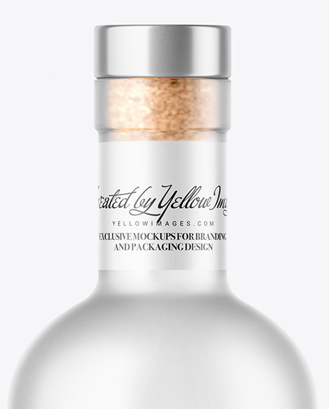 Frosted Glass Vodka Bottle Mockup