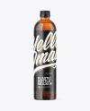 Amber PET Bottle with Water Mockup Amber PET Bottle with Water Mockup