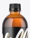 Amber PET Bottle with Water Mockup Amber PET Bottle with Water Mockup