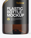 Amber PET Bottle with Water Mockup Amber PET Bottle with Water Mockup