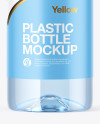 Blue PET Bottle with Water Mockup