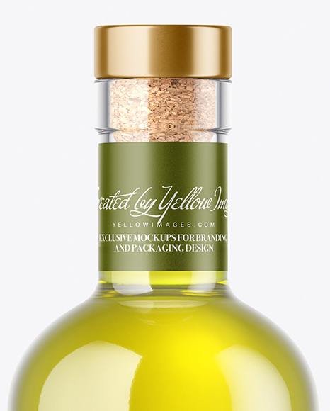 Clear Glass Olive Oil Bottle Mockup