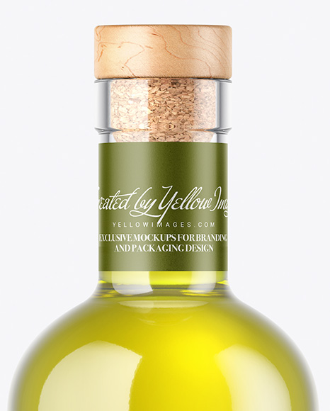 Clear Glass Olive Oil Bottle Mockup