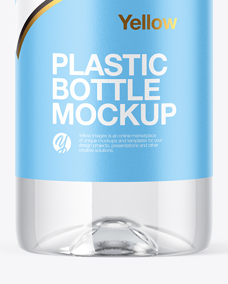 Clear PET Bottle with Water Mockup