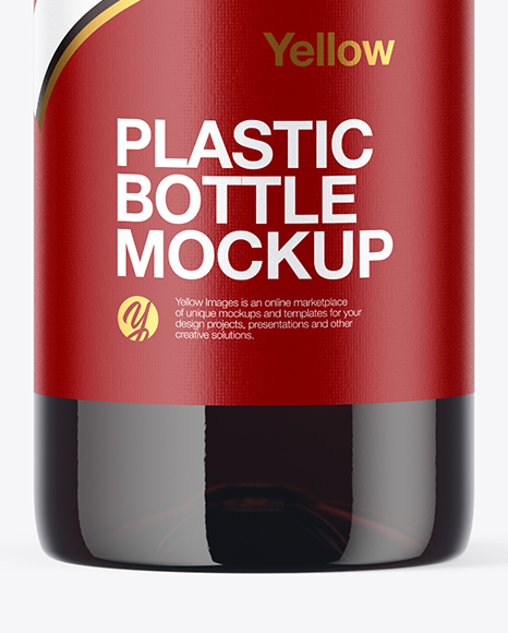 Clear PET Bottle with Cola Mockup