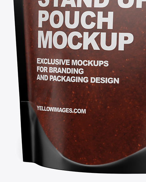 Matte Transparent Stand-Up Pouch w/ BBQ Sauce Mockup