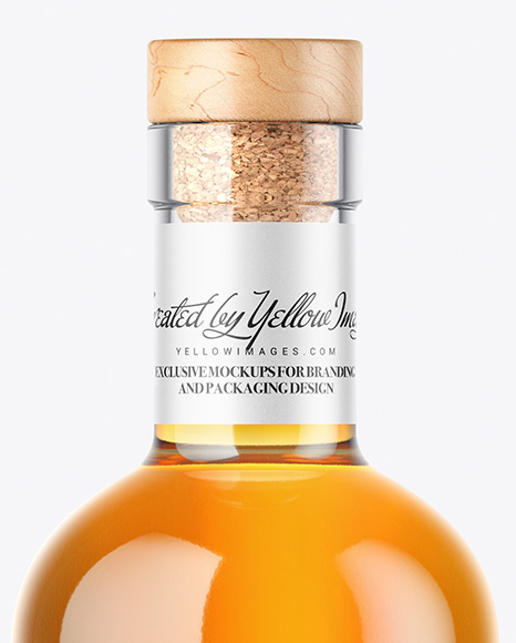 Clear Glass Whisky Bottle Mockup