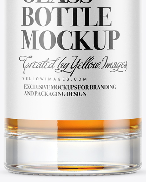 Clear Glass Whisky Bottle Mockup