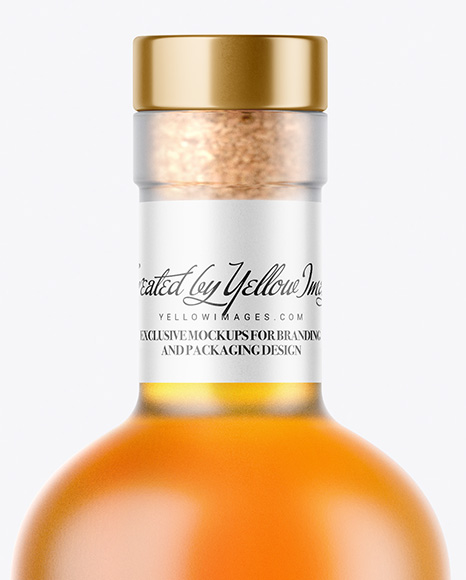 Frosted Glass Whisky Bottle Mockup