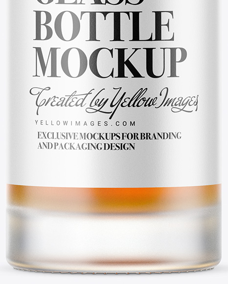 Frosted Glass Whisky Bottle Mockup