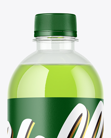 Clear PET Bottle with Drink Mockup