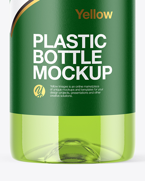 Clear PET Bottle with Drink Mockup