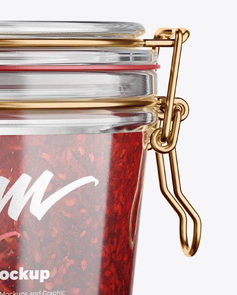 Raspberry Jar with Clamp Lid Mockup