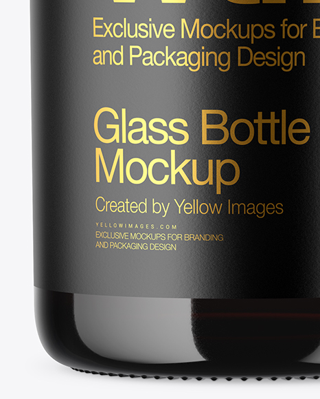 Dark Amber Glass Bottle Mockup Dark Amber Glass Bottle Mockup