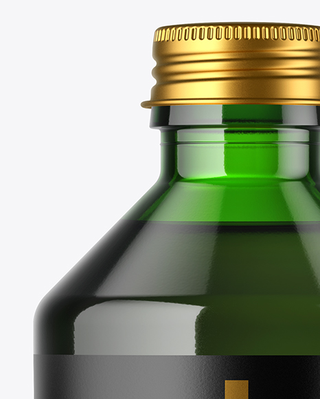 Green Glass Bottle Mockup