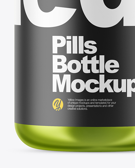 Metallic Pills Bottle Mockup