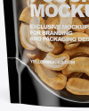 Glossy Transparent Stand-Up Pouch W/ Cashew Nuts Mockup