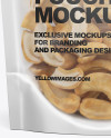 Matte Transparent Stand-Up Pouch W/ Cashew Nuts Mockup