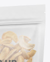 Matte Transparent Stand-Up Pouch W/ Cashew Nuts Mockup