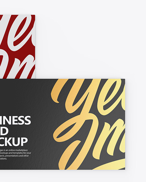 Two Paper Business Cards Mockup