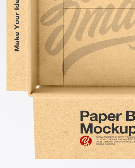 Opened Kraft Box Mockup Opened Kraft Box Mockup