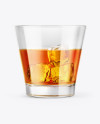 Whisky Glass w/ Ice Cubes Mockup