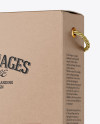 Kraft Rose Wine Bottles Box Mockup - Half Side View