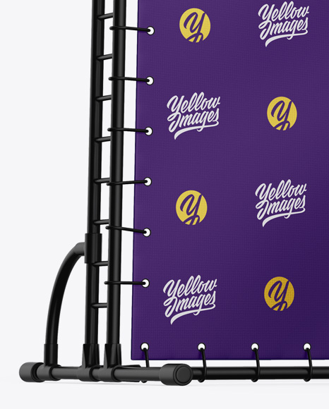 Press Wall Banner w/ Matte Frame Mockup