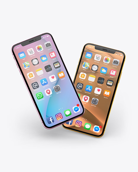 Two Apple iPhones X Mockup